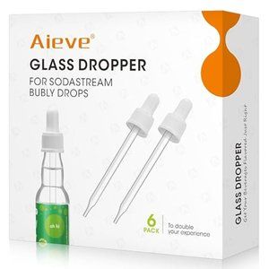 Aieve Glass Dropper Compatible With SodaStream Bubly Drops Flavors (6 Pack)